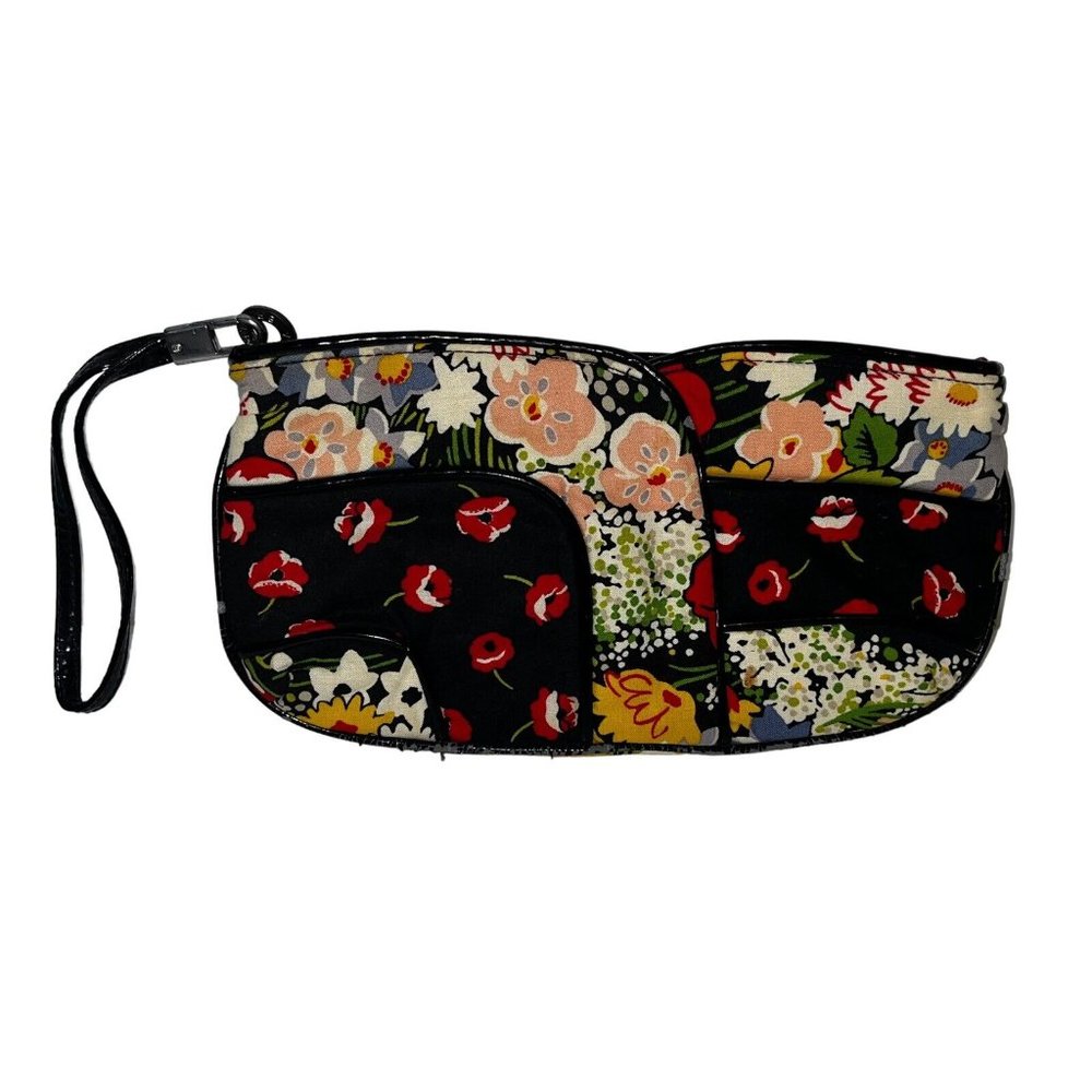 Vera Bradley Poppy Felds Clutch Travel Makeup Bag Wristlet Purse Floral 10.5"